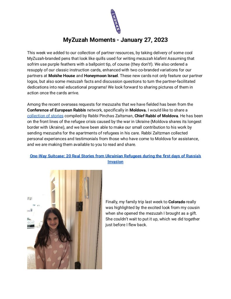 thumbnail of MyZuzah Moments – January 27, 2023